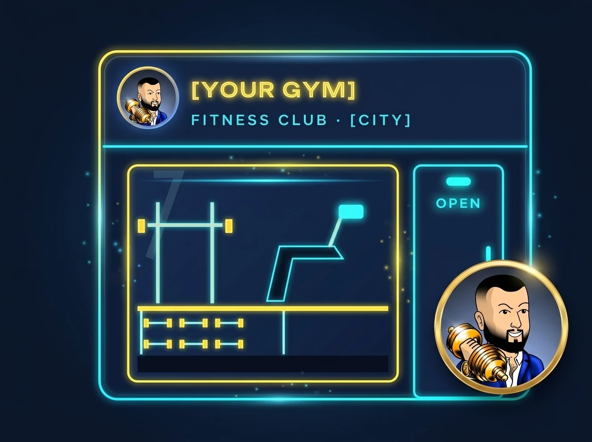 Businesses and ventures: Gym dashboard UI mockup featuring BlueMan branding